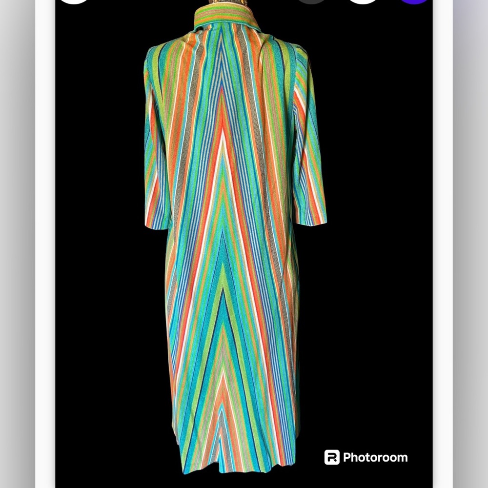 Vintage 70s striped cover up robe - Picture 3 of 7